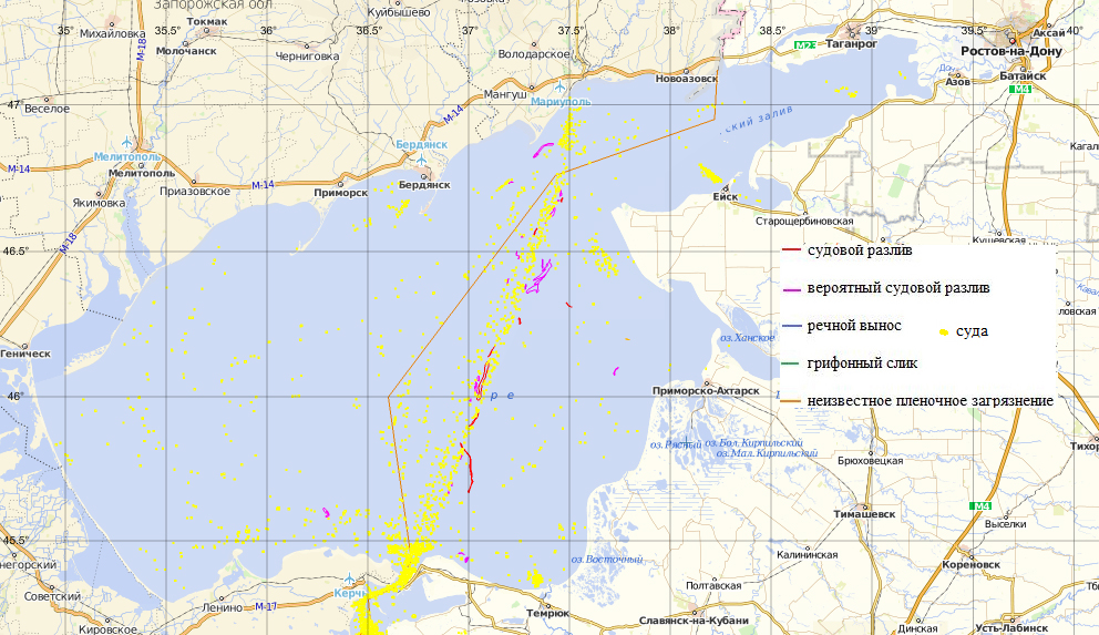 Карта таганрогского залива азовского моря с поселками